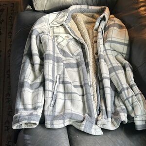 Sage Gray and Cream Plaid Jacket